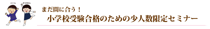 まだ間に合う！小学校受験合格のための少人数限定セミナーのご案内